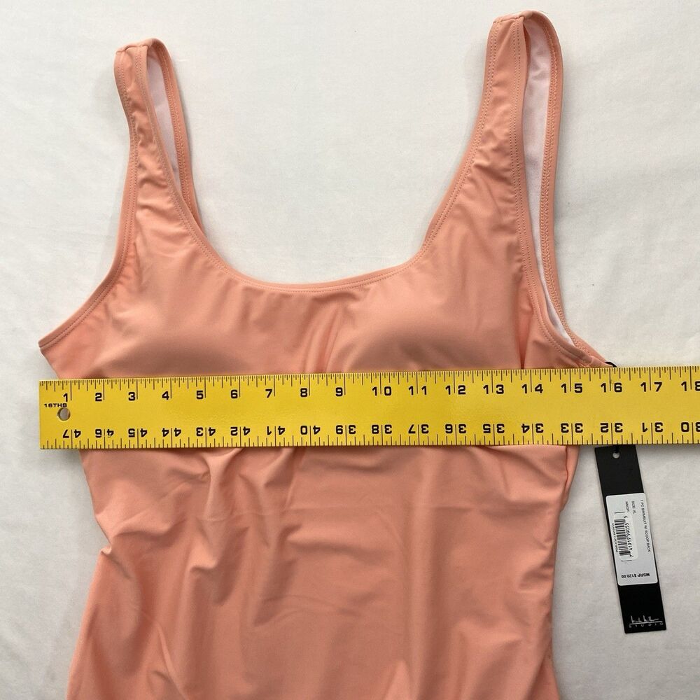Nicole Miller One Piece Bathing Swim Suit Womens XL Coral Scoop Back Beach - Picture 9 of 11